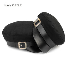 Load image into Gallery viewer, New Ladies Black Military Cap